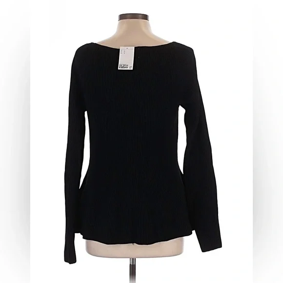 H&M ribbed sweetheart peplum sweater nwt size large - Picture 2 of 5